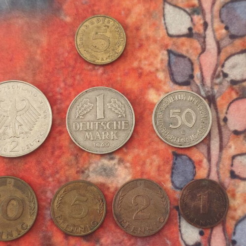 German coin collection used, 8 different coins