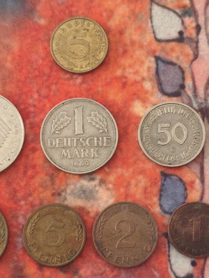 German coin collection used, 8 different coins