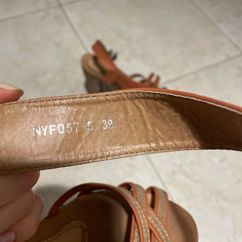Brown orange women's summer shoes used, size 39