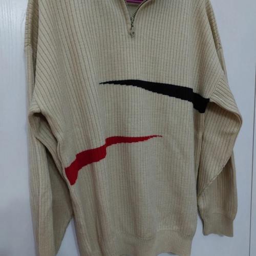 90s vintage pullover sweater, beige, XL