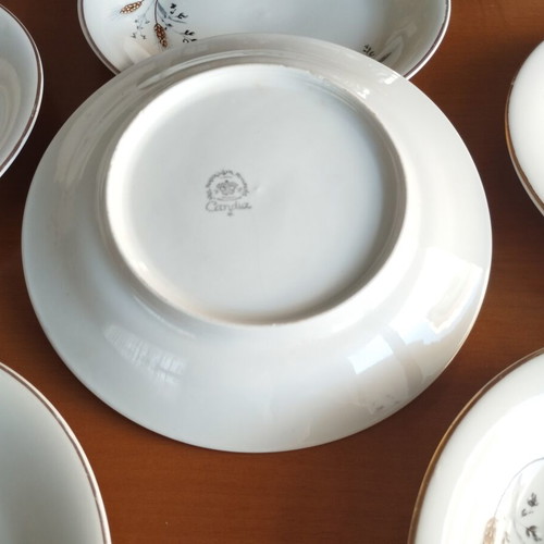 Vintage Candia Harvest Time dessert plates set of 6, mint condition