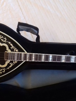 Bouzouki tetrahordo by G. Karellas like new with case and footrest