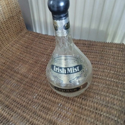 Irish Mist liqueur bottle used, old and large