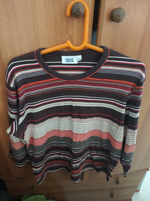 Cecil cotton men's shirt XXL used, brown multicolor