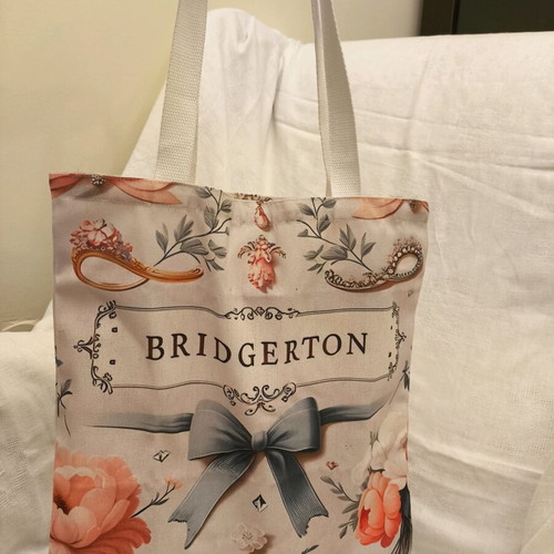 Bridgerton Canvas Shoulder Bag new, beige and pink