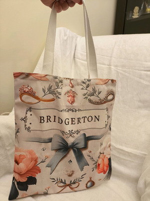 Bridgerton Canvas Shoulder Bag new, beige and pink