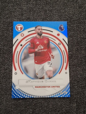 Matheus Cunha Topps Pristine Premier League 25/26 Manchester United Blue Parallel