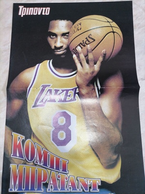 Kobe Bryant and Reggie Miller poster like new, double illustration