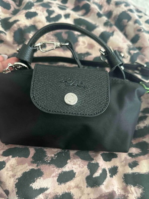 Τσάντα Longchamp χιαστί mini μέγεθος μαύρη με πράσινο καινούργιο