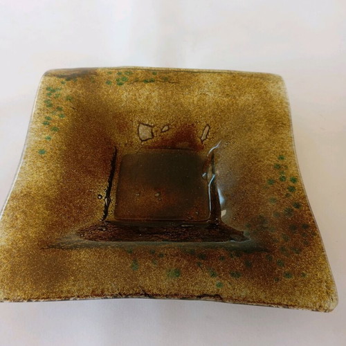 Handmade decorative glass piece new with fusing technique