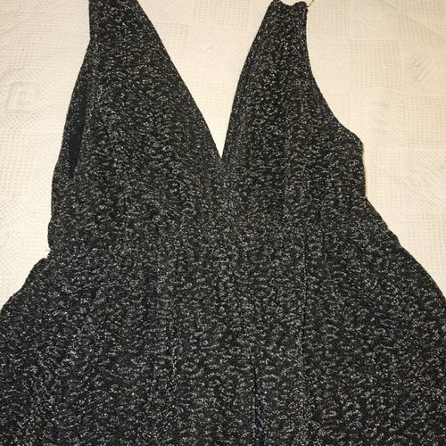 Pullbear women's medium blouse like new, black with silver thread