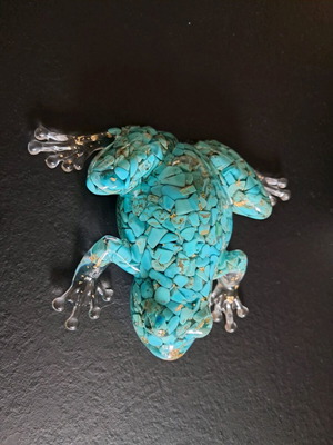 Decorative turquoise frog handmade, new