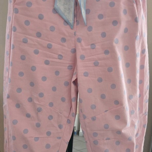 Polka Dot Pants with Scarf Medium like new, pink and blue