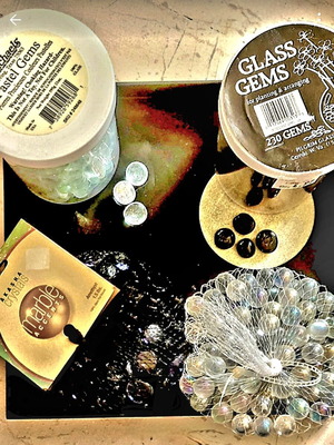 Decorative glass gems new in original packaging
