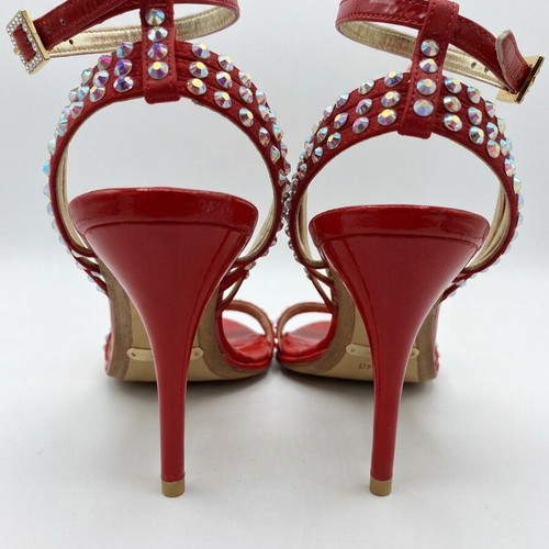 Dodici Gold evening sandals used, red, size 40