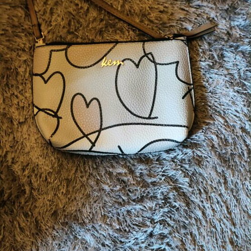 KEM medium bag like new, white and beige