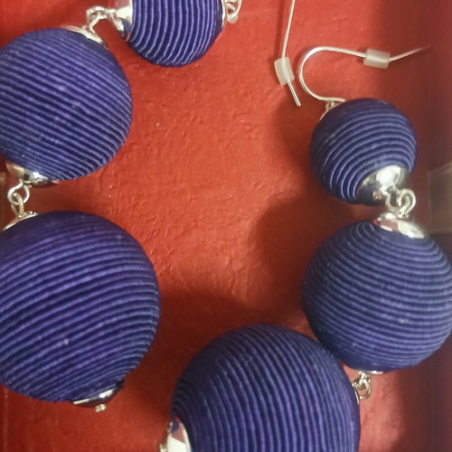 Long earrings, purple and silver, 9 cm