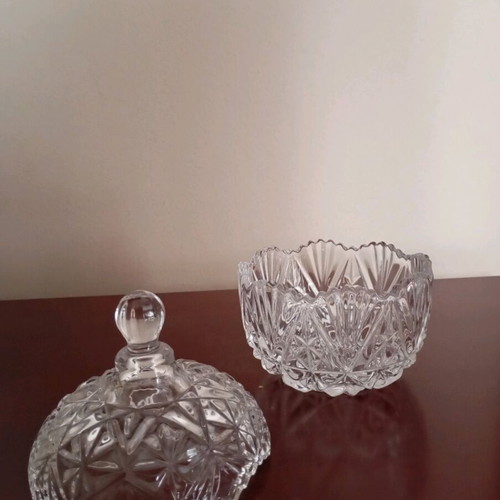 Crystal footed bowls new, set of two