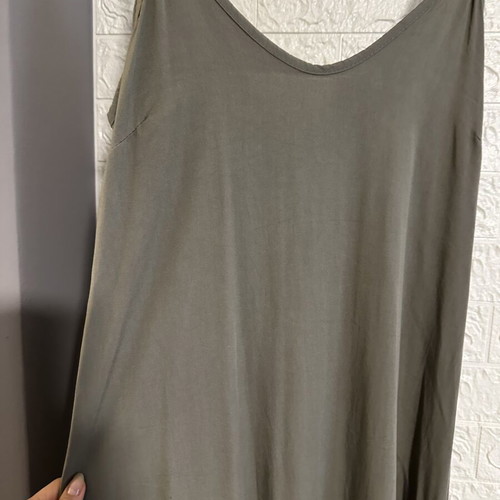 Long khaki dress viscose like new, sizes S to L