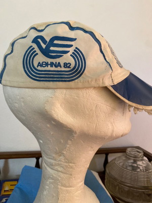 Καπέλο ρετρό Αθήνα 1982 Π.Π. Στίβου ΟΑΚΑ μεταχειρισμένο υφάσματος