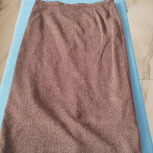 Vintage women's maxi skirt brown mélange wool blend like new