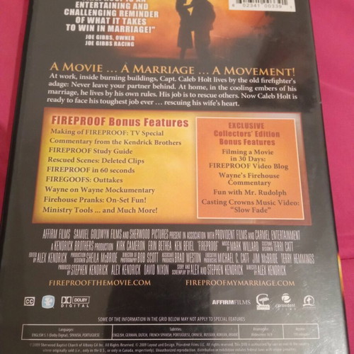Fireproof DVD like new, special collector's edition, subbed