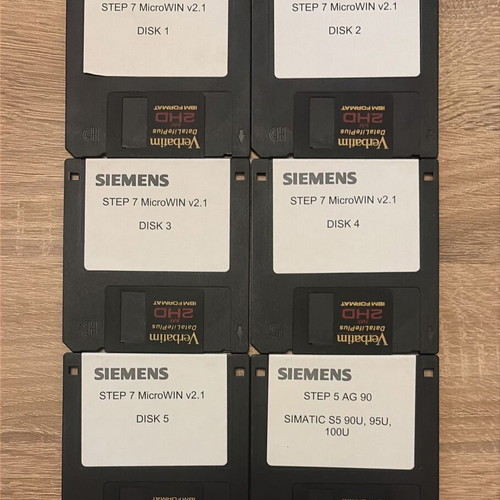 Siemens Step 7 MicroWIN v2.1 & Step 5 Vintage PLC Software on 6 Floppy Disks used