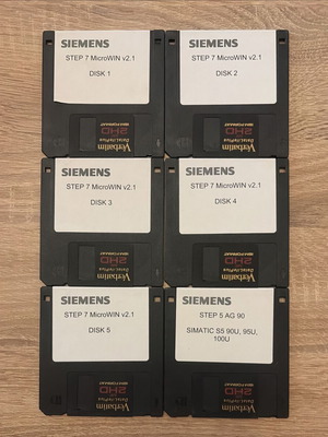 Siemens Step 7 MicroWIN v2.1 & Step 5 Vintage PLC Software on 6 Floppy Disks used