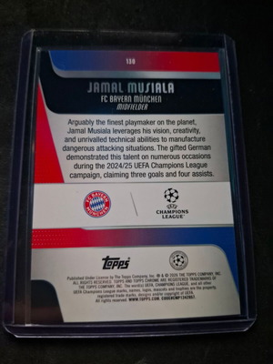 Topps Chrome UEFA CC #130 Jamal Musiala Negative Refractor κάρτα σαν καινούργιο