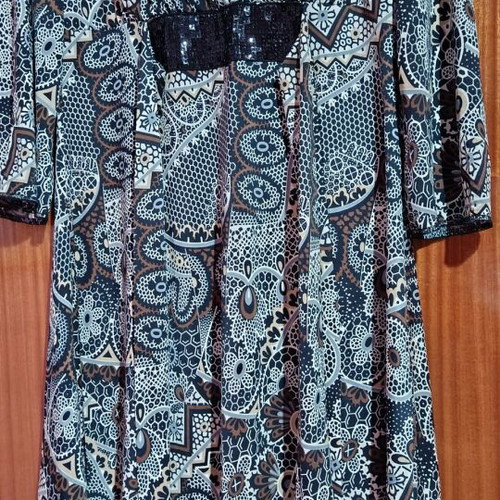 Vintage lightweight midi dress with geometric patterns