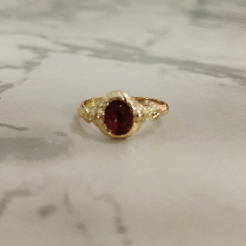 Two vintage women's rings from the 1960s, gold-tone aluminum alloy