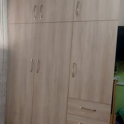 Three-door melamine wardrobe
