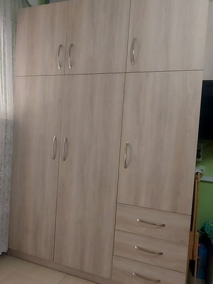 Three-door melamine wardrobe