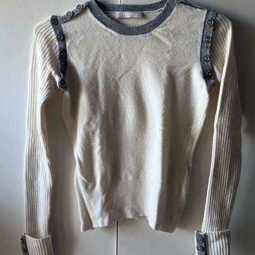 Stefanel wool sweater S/M white-gray like new