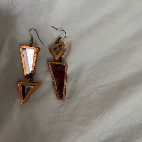 Handmade geometric earrings new, multicolored