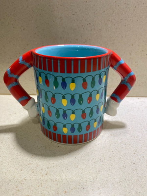 Ceramic mug with 2 handles new