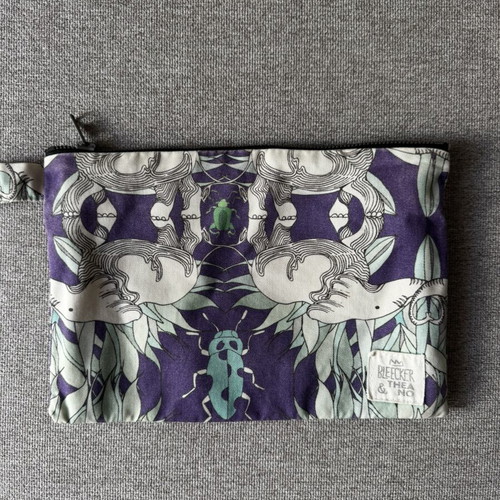 Bleecker & Love Handbag like new, colorful cotton pouch with zipper