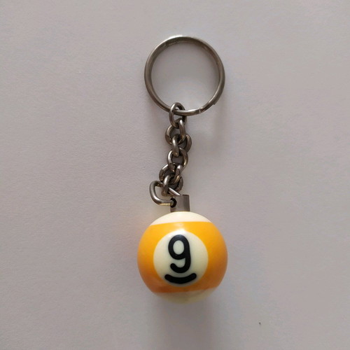 Billiard Ball Keychain Used