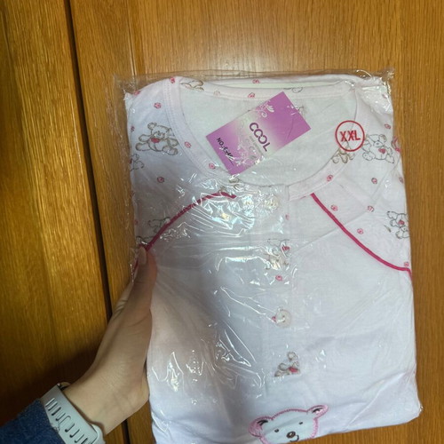 Pajama set with teddy bears new, light pink and white, XXL