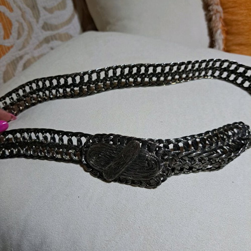 Hand made wire woven flexible belt, length 100 cm