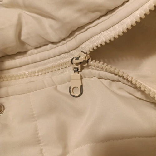 Parka white long jacket with hood used, size XXL