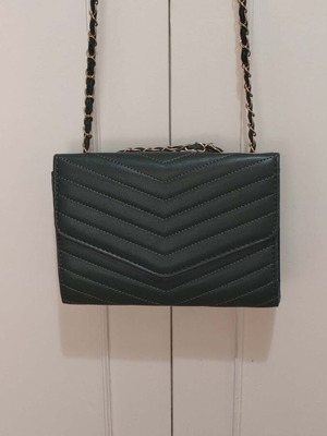 Shoulder handbag green vegan leather new