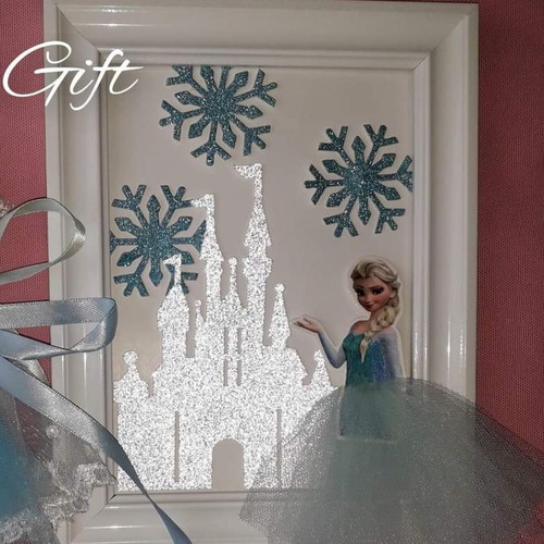 Handmade frame with Frozen theme new