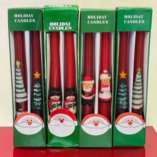 Vintage Christmas candles pack of 8, new