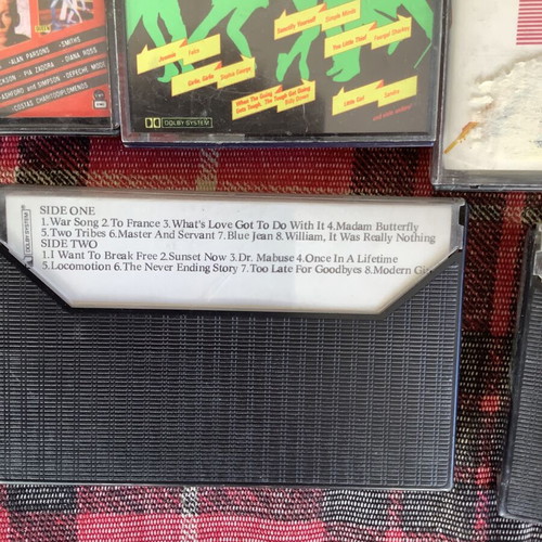 Cassette tapes used, 6 foreign 80s pop hits
