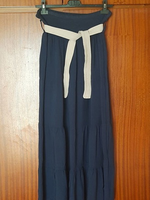 Maxi skirt used, dark blue, size L with elastic belt gift