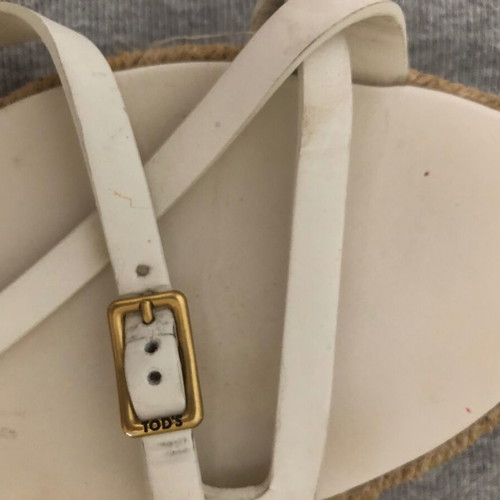 Tod's white sandals size 37 with jute sole