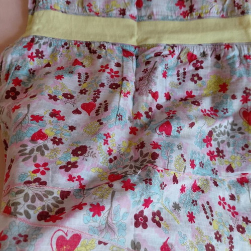 Cotton girls dress 11-12 years like new, colorful with floral and heart patterns