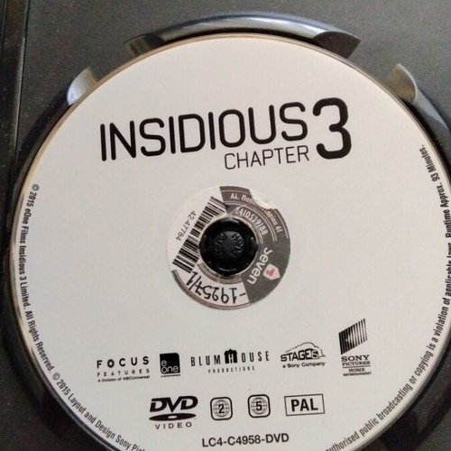 Insidious Chapter 3 DVD used with Greek subtitles