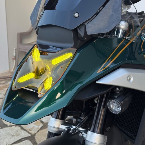 BMW R 1300 GS 23-24 headlight protective lens like new, yellow fluo